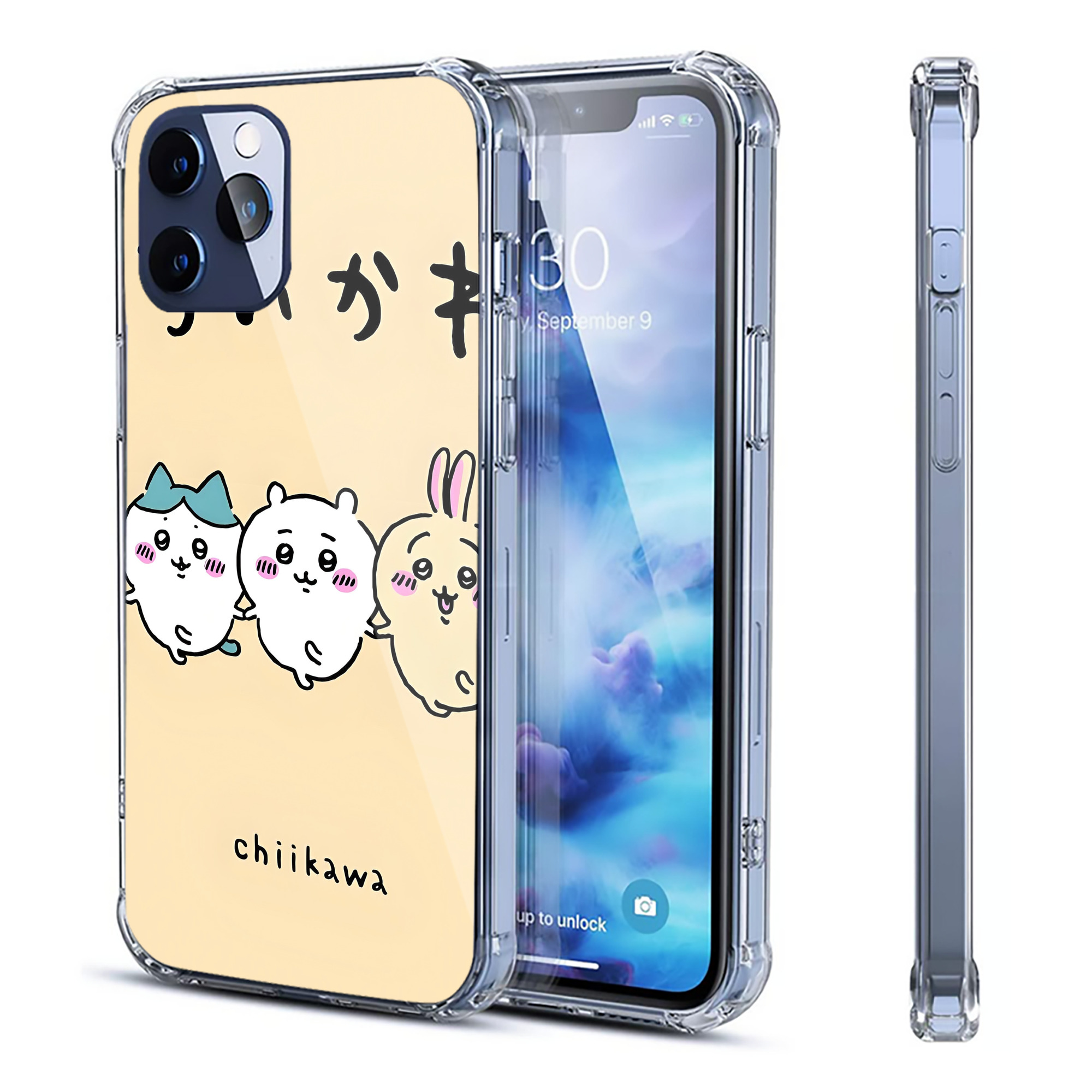 （画像用） ちいかわ Chii-kawa 【iPhone 12シリーズ対応】透明スマホケース（クリアソフトケース）